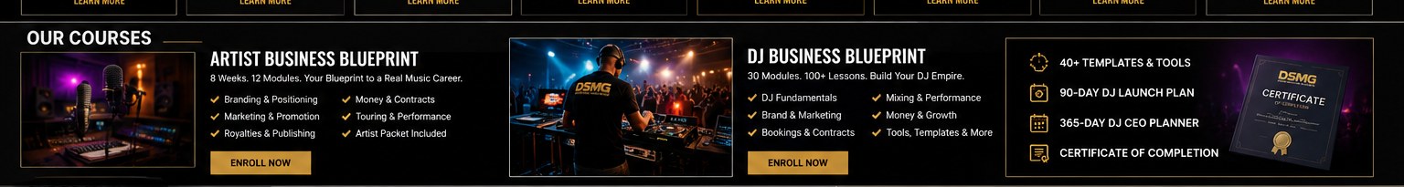 Artist Business Blueprint and DJ Business Blueprint training visual